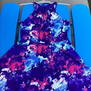 Amazon MultiColor Abstract Halter Dress